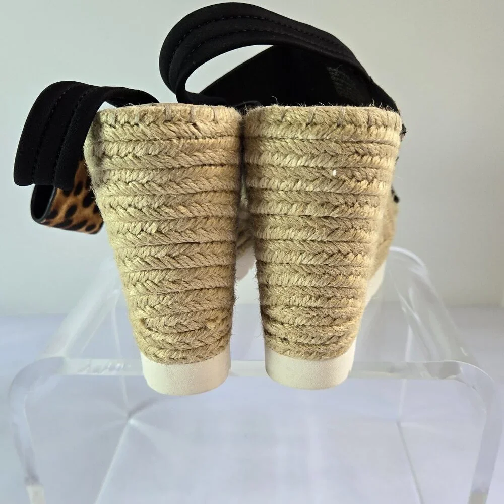 KENNETH COLE Women Espadrille - Open Toe Platform Wedge Sandals Sz 10 Zebra